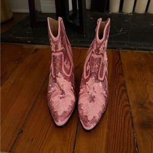 Pink Sequin Embellished Women's Boots